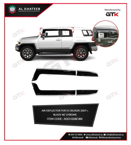 GTK 4Pcs/Set Black Air Deflector For FJ Cruiser 2007-2020