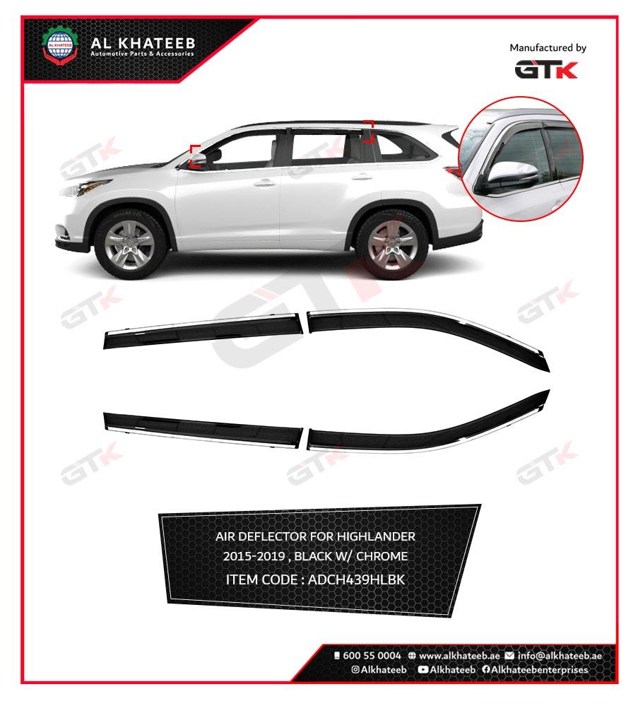 Car Sun Visor Black With Chrome Line For Highlander 2015-2019 4 Pcs/Set