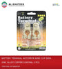 BATTERY TERMINAL W/COPPER WIRE CLIP 500A  ZINC ALLOY  COPPER COATING 2 PCS