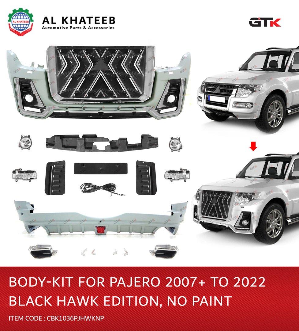 GTK Car Body Kit For Pajero V98 2015+ Upgrade To 2022 Black Hawk Edition Style, No Paint