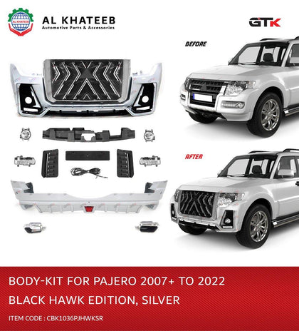 GTK Body Kit For Pajero V98 2015 Upgrade To 2022 Black Hawk Edition, Silver