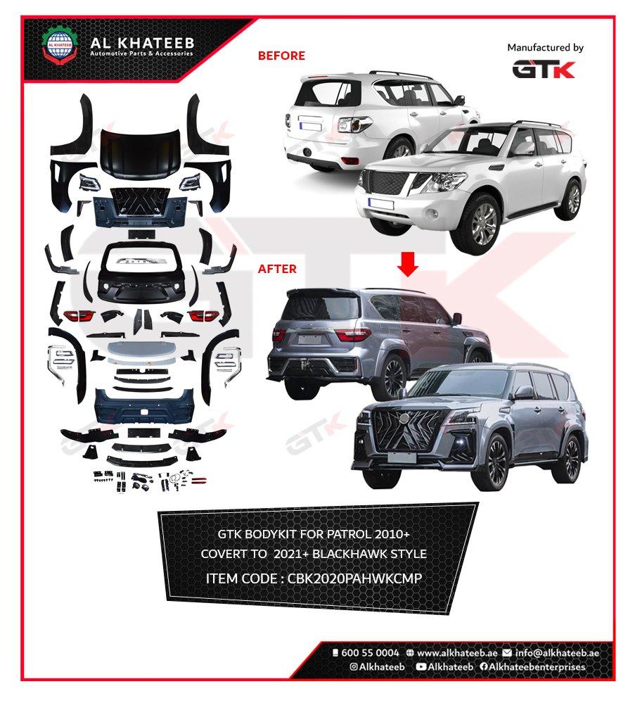 Car Body Kit For Patrol 2010+ Convert To 2021+ Black Hawk Style