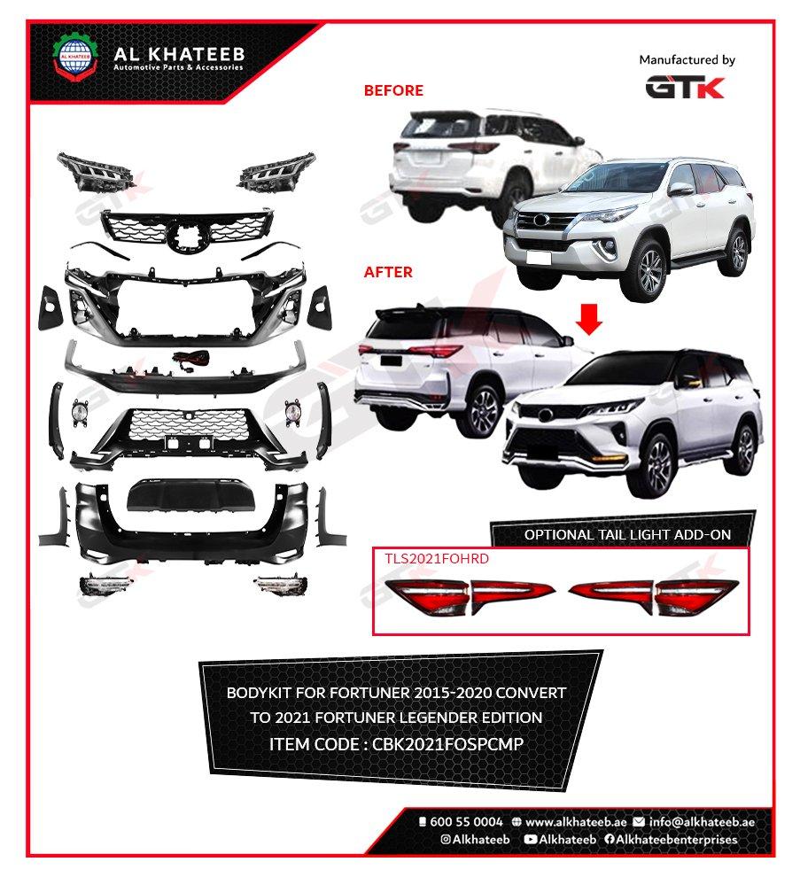 Fortuner Full Car Body Kit 2015-2020 Convert to 2021 Fortuner Legender Edition Style