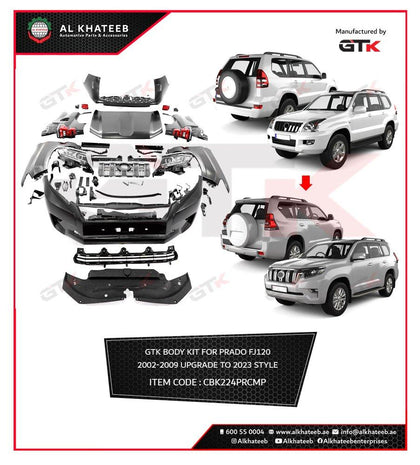 GTK Car Body Kit For Prado FJ120 2002-2009 Upgrade To 2020 Style