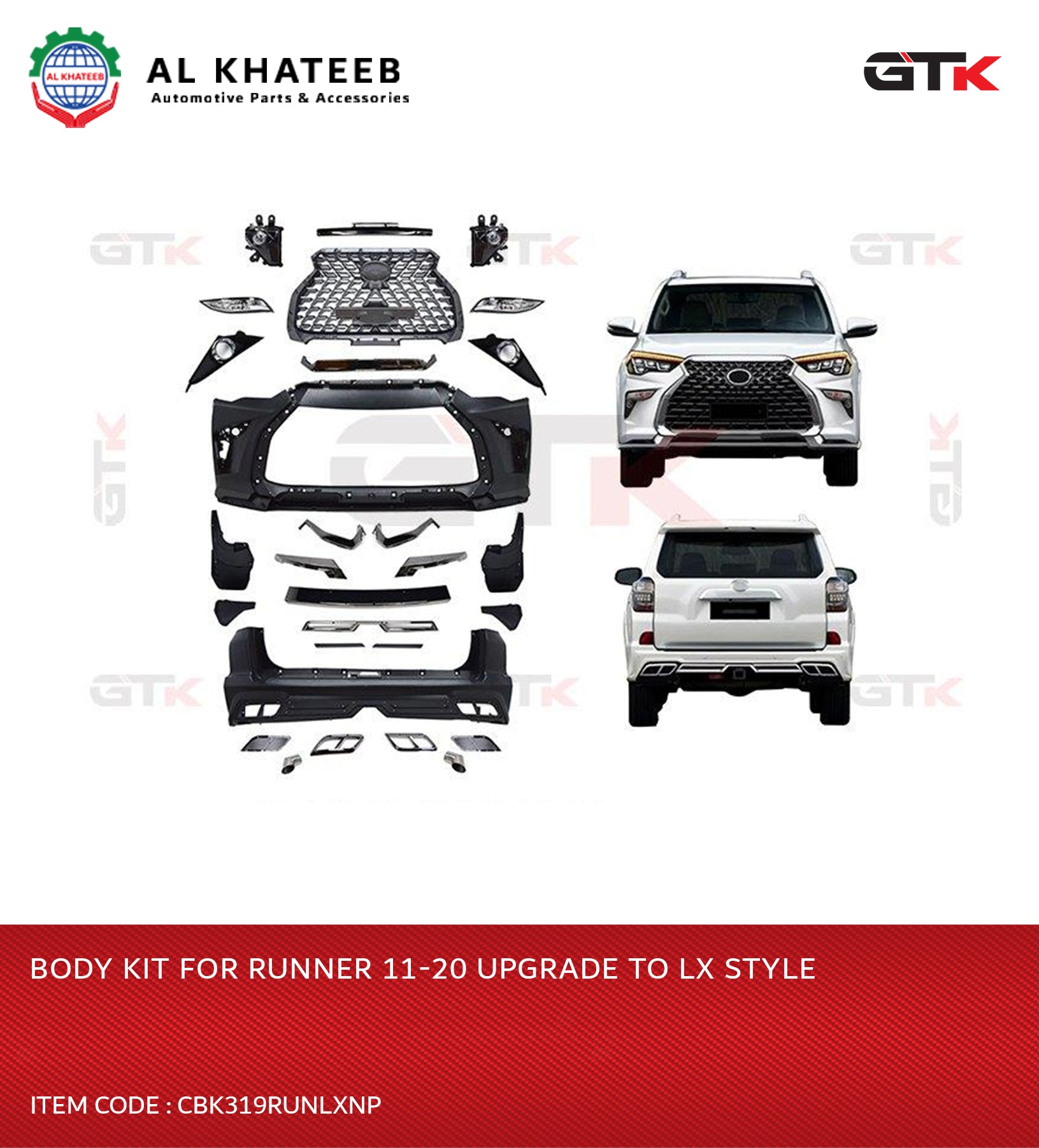 Car Body Kit 4Runner 2011-2020 Upgrade To LX Style, No Paint