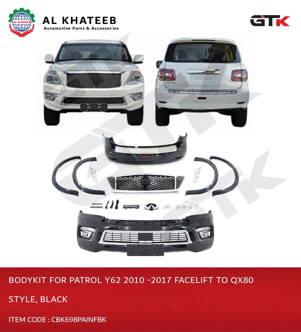 Car Body Kit Patrol Y62 2010-2017 Facelift to Infiniti QX80 Style, Black