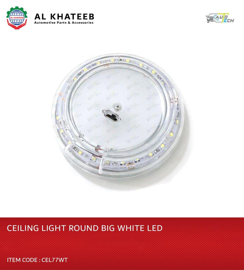 24 LED Car Interior Dome Light Round Suv Roof Reading Roof Indoor Ceiling Lamp (12V, White)