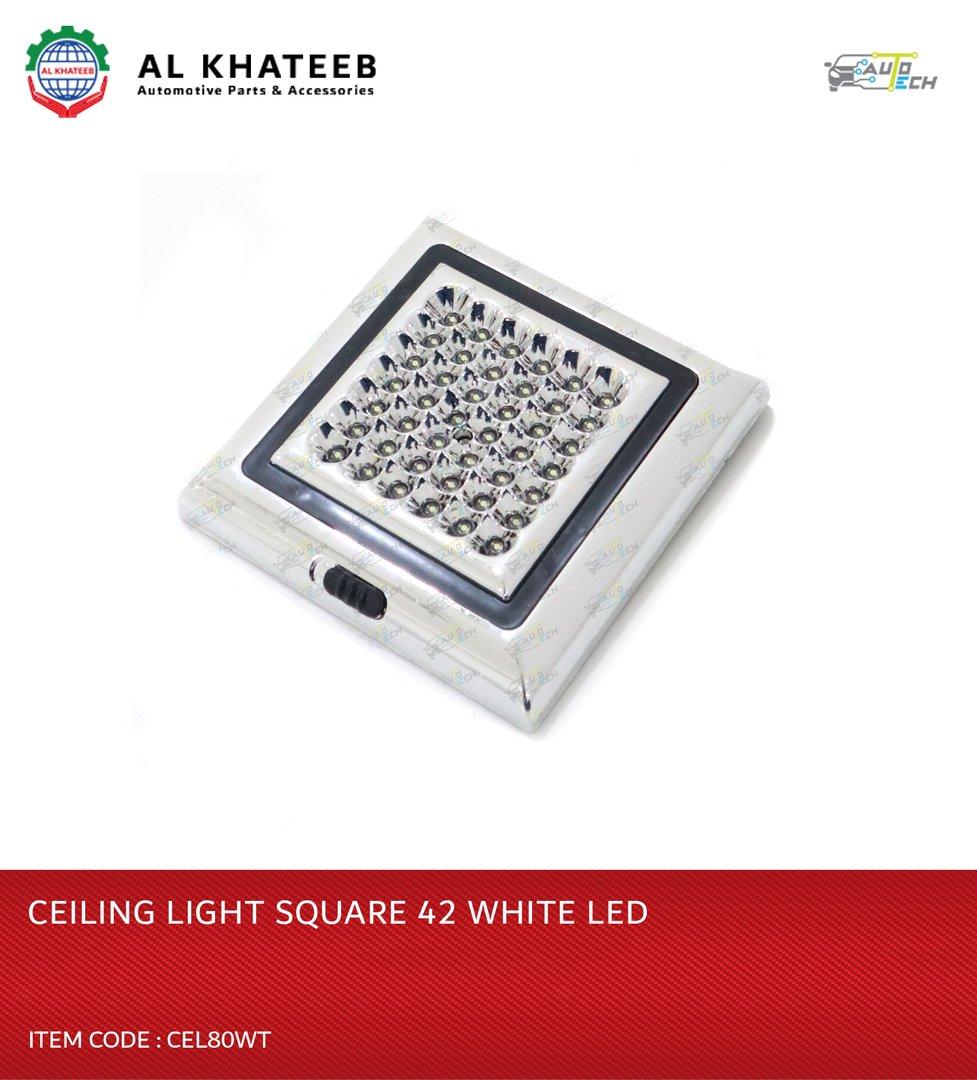 Universal Car Bright White Roof Ceiling Interior Inner Dome Light Lamp Bulb, Square 42 White LED