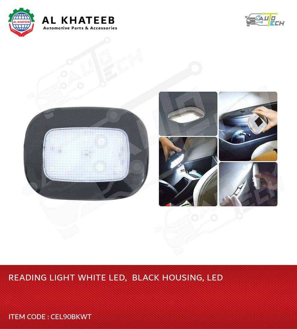 Universal Car Bright White Reading Roof Ceiling Interior Inner Dome Light Lamp Bulb LED, Black+White Housing