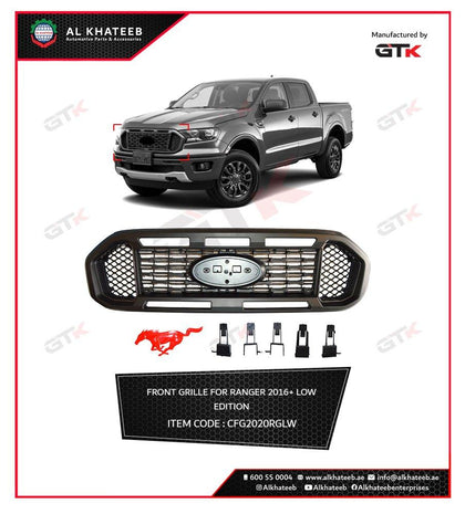 GTK Front Grille For With LED Ranger Xlt 2018, ABS Low Edition