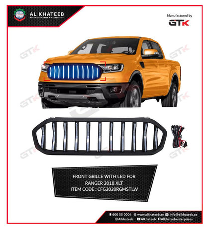 GTK Front Grille For With LED Ranger Xlt 2018