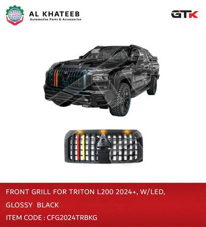 Front Grill for Triton L200 2024+ with LED Glossy Black