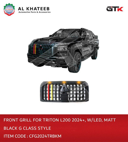 Front Grill for Triton L200 2024+ with LED Matt Black