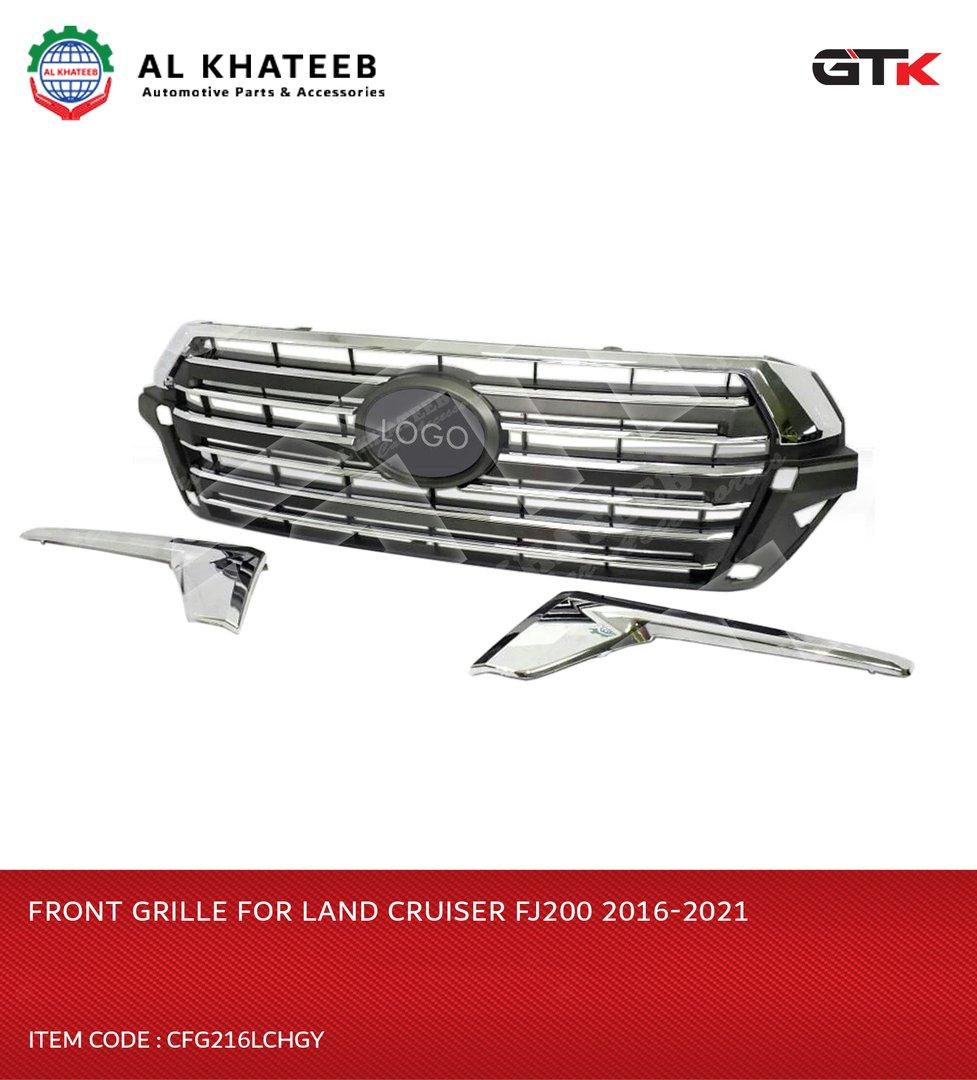 Land Cruiser FJ200 Front Grille 2016-2021 Upgrade to High Edition, Gray+Chrome