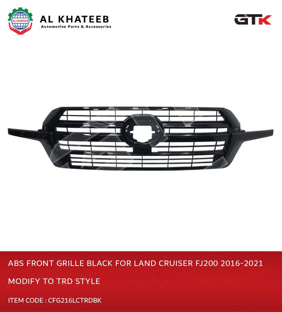 ABS Front Grille Black For Land Cruiser FJ200 2016-2021 Modify To Trd Style
