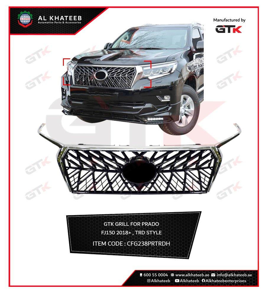 Chrome Front Grille Cover Trims For Prado FJ150 TRD Style