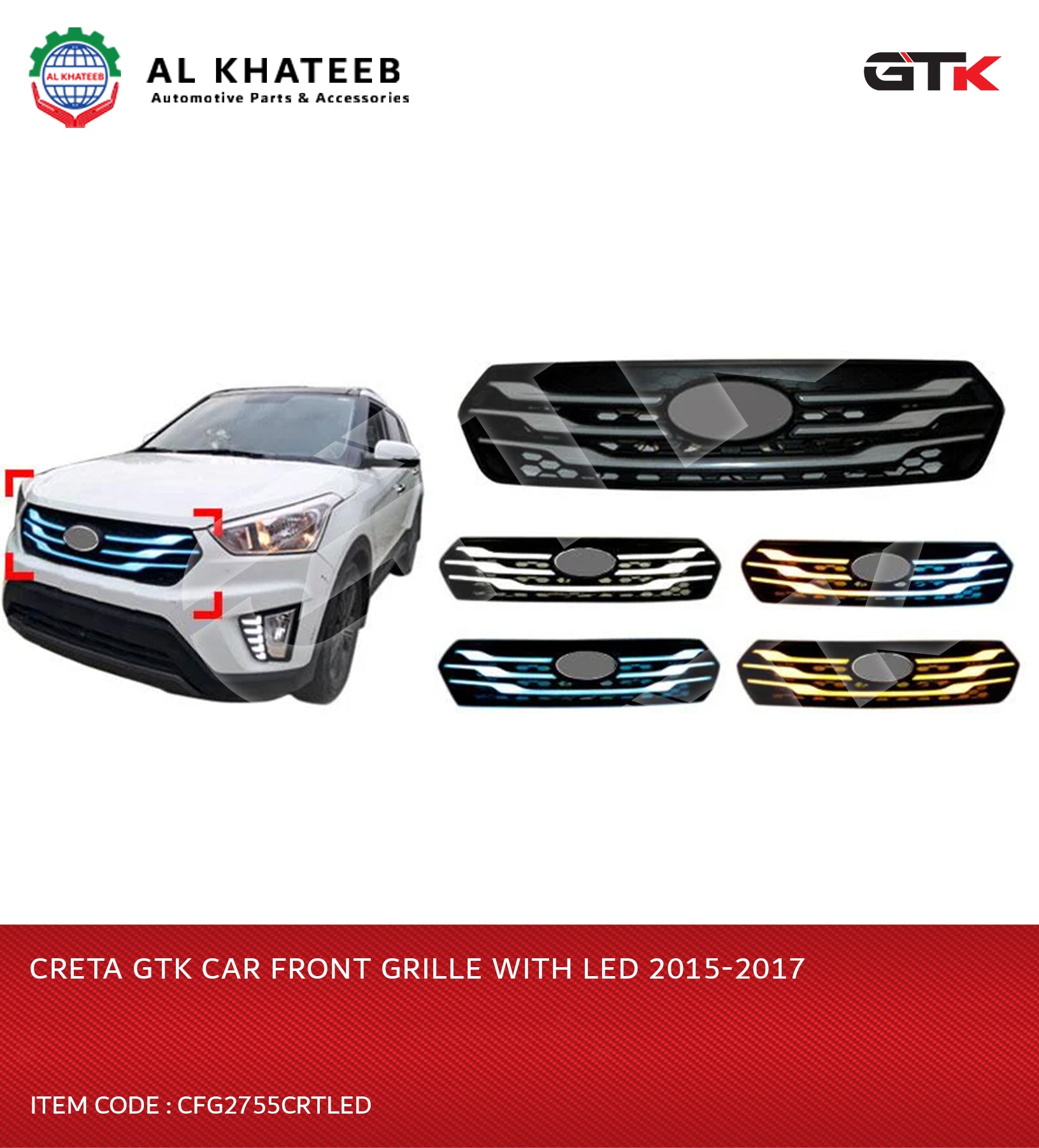 Creta Car Front Grille With LED 2015-2017