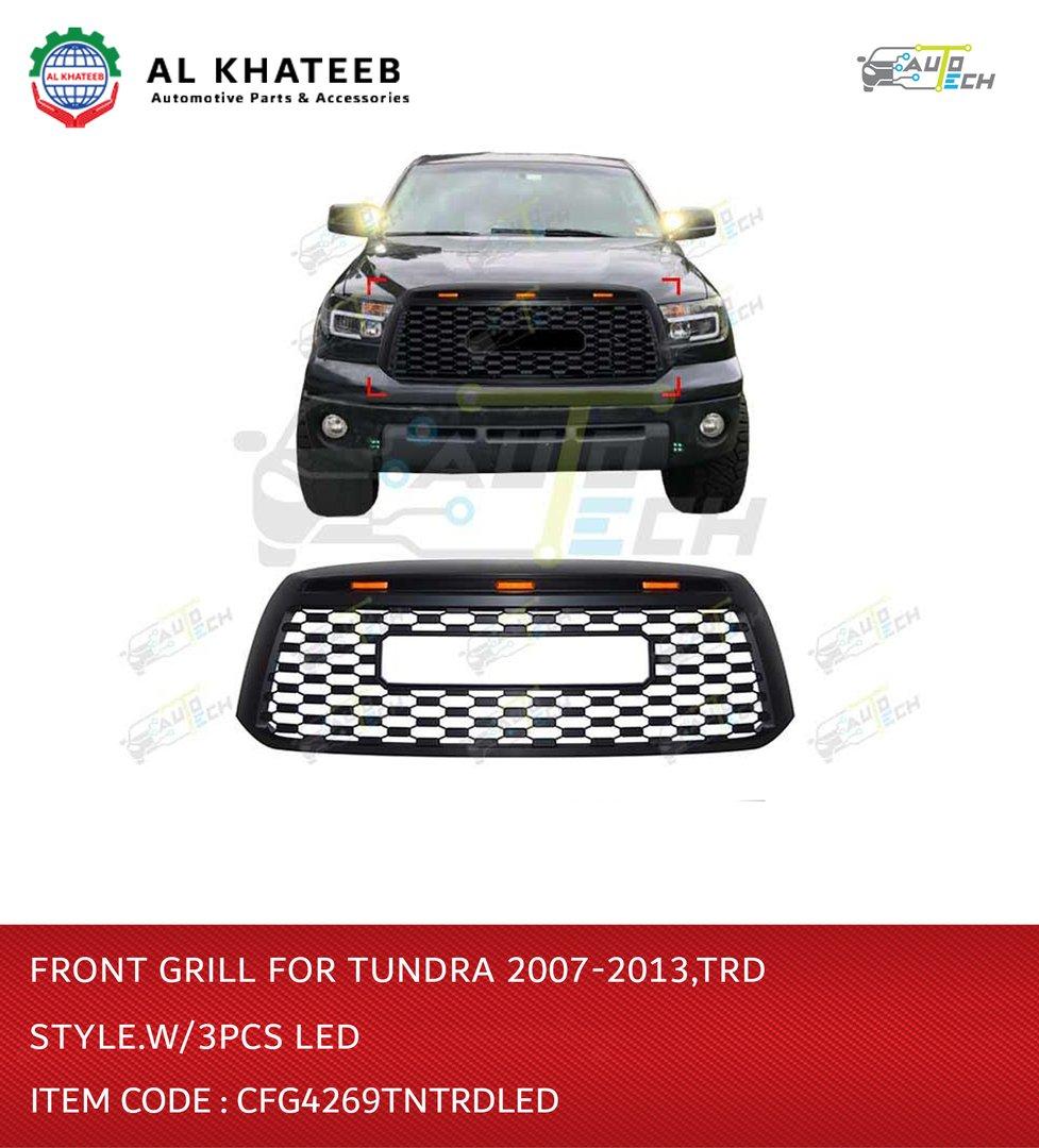 Front Grille With 3Pcs LED OEM Tundra 2007-2013, Black