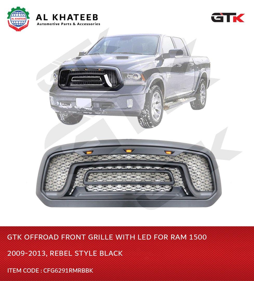 RAM 1500 Front Grille Offroad With LED 2009-2013, Rebel Style Black
