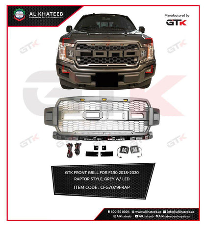 Front Grille With 3Pcs Led For F150 Raptor 2018+