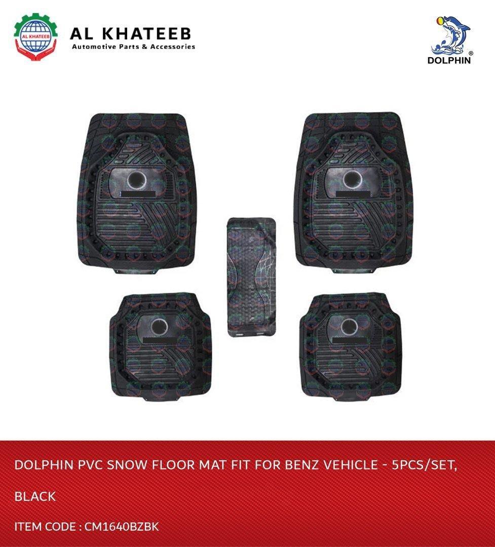 PVC Snow Floor Mat Fit For Vehicle - 5Pcs/Set, Black