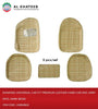 Diamond Universal Car Fit Premium Leather Hard Car Mat, 6Mm- 5Pcs, Dark Beige