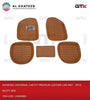 Diamond Universal Car Fit Premium Leather Car Mat - 5Pcs, Rusty Red