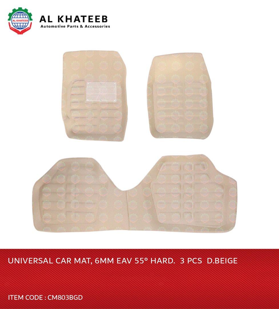 Universal Car Mat, 6MM Eav 55° Hard.  3 PCS  D.Beige
