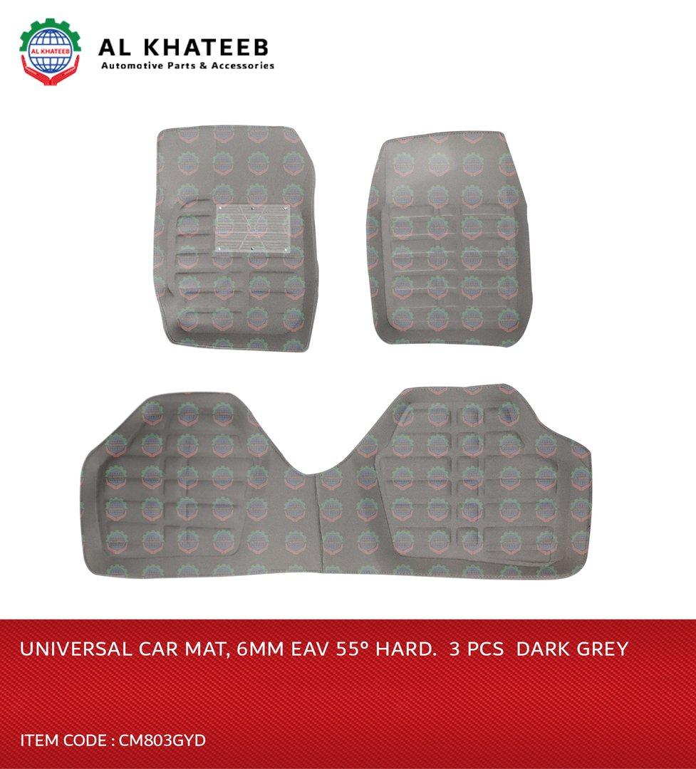 Universal Car Mat, 6MM Eav 55° Hard.  3 PCS  D.Grey