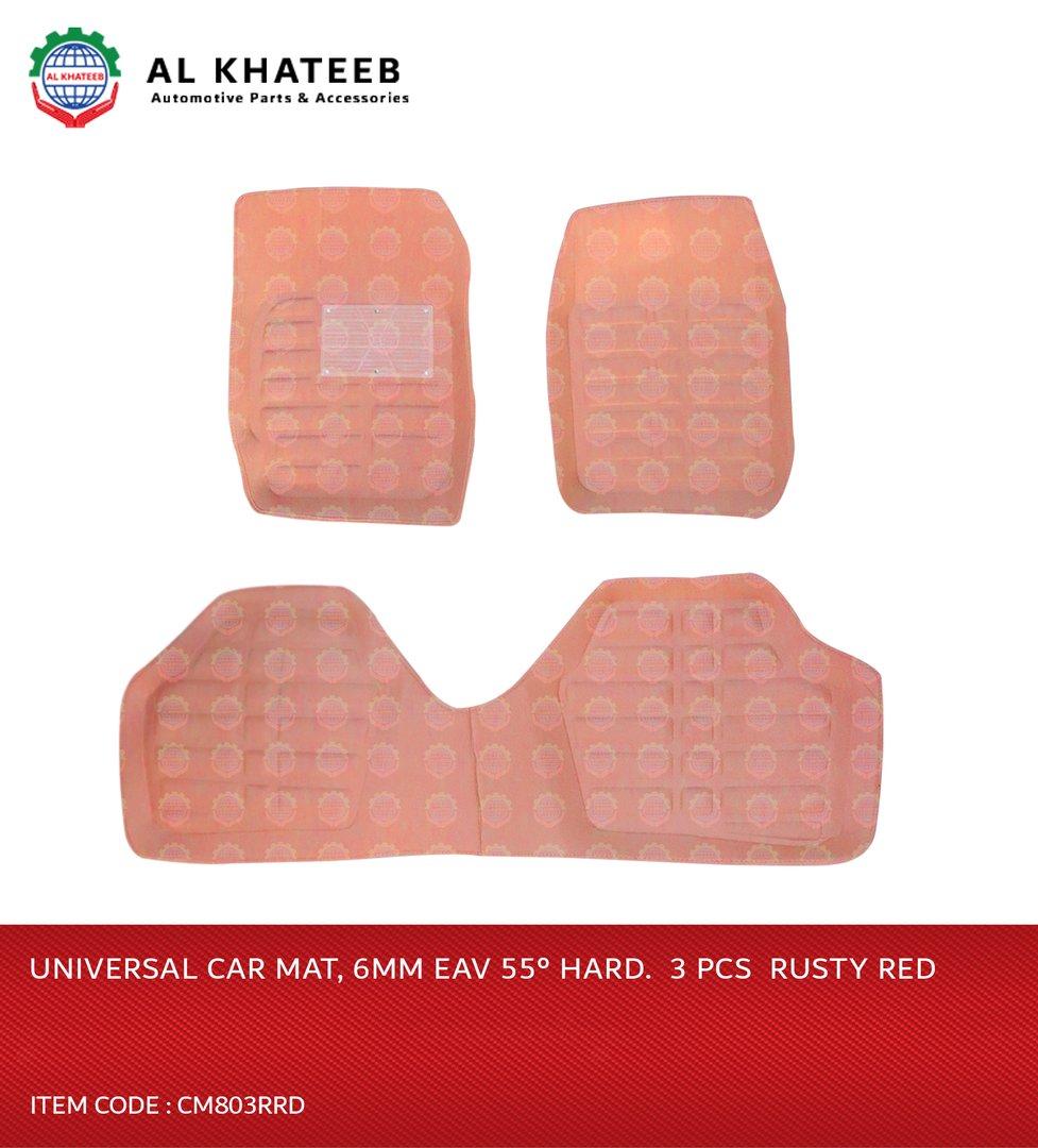 Universal Car Mat, 6MM Eav 55° Hard.  3 PCS  Rusty Red