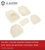 Universal Car Floor Mat Leather Diamond Sewing , 5PCS, Needling, Beige