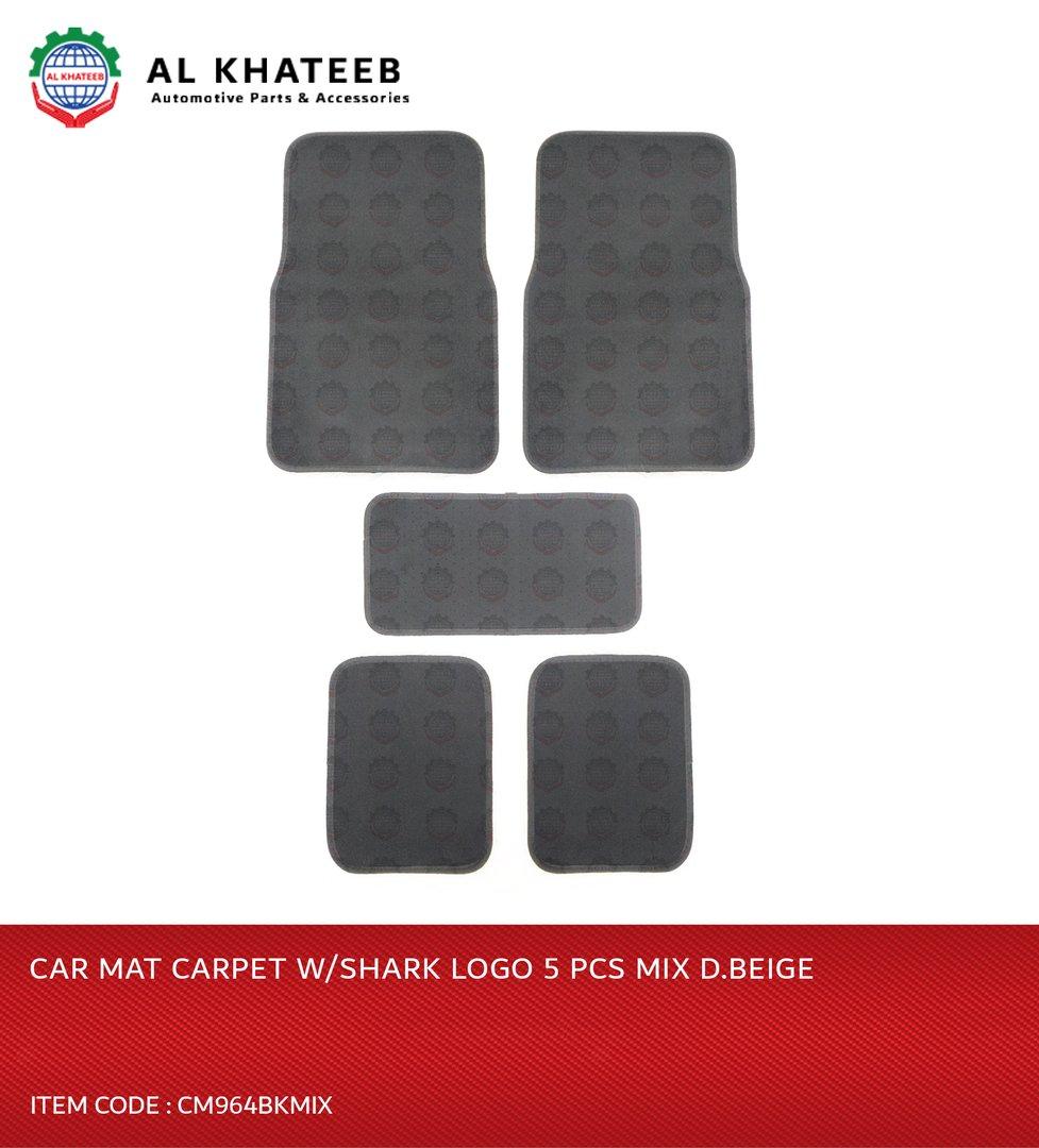 Universal Car Floor Mat Leather With Shark Logo, 5PCS, Mix Black
