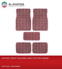 Universal Car Floor Mat Leather With Shark Logo, 5PCS, Mix Maroon