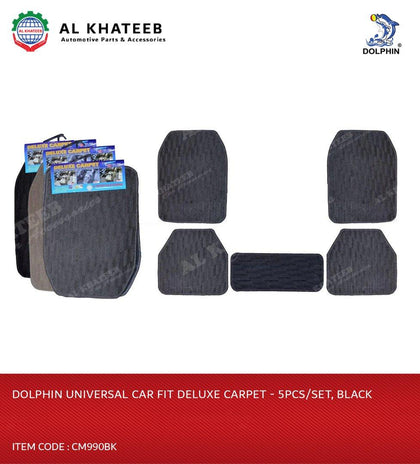 Universal Car Fit Deluxe Carpet - 5Pcs/Set, Black