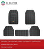 Universal Car Floor Mat Carpet Leather With Stamping Pad Diamon Logo, 5Pcs, Black