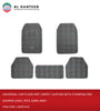 Universal Car Floor Mat Carpet Leather With Stamping Pad Diamon Logo, 5Pcs, Dark Gray