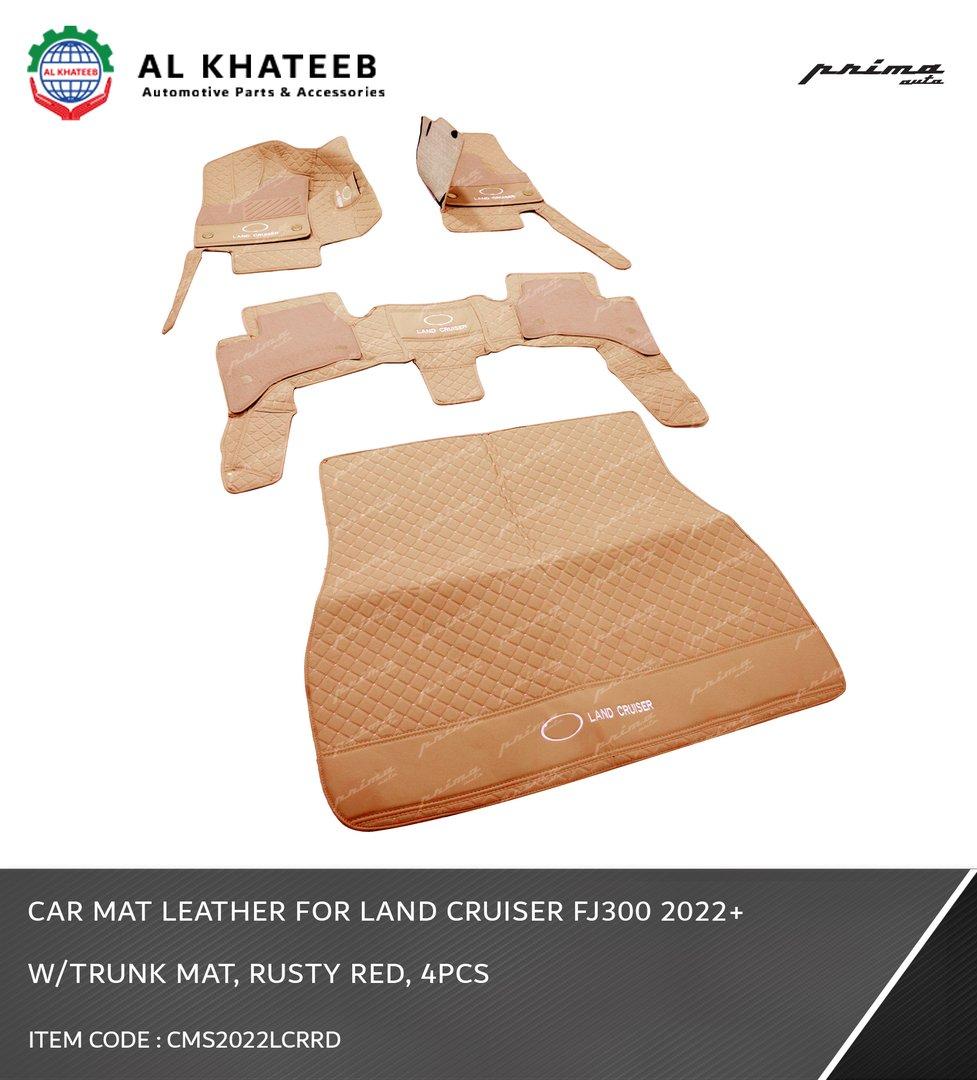 CAR MAT LEATHER 4 PCS FOR  LC 2022, W/TRUNK MAT RUSTY RED