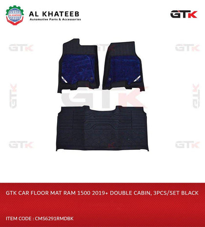 Car Mat TPE with Carpet 3PCS for RAM 1500 2019+ D.Cabin Black