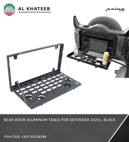 Rear Door Aluminum Table for Defender 2020+, Black