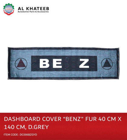 Al Khateeb Universal Car Universal Dashboard Cover Mat Dashmat Suncovers With Benz Logo 40X140Cm, Dark Gray