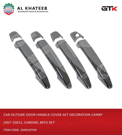 Car Outside Door Handle Cover Set Decoration Camry 2007-20011, Chrome, 8Pcs Set