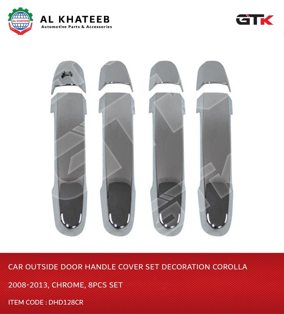 Car Outside Door Handle Cover Set Decoration Corolla 2008-2013, Chrome, 8Pcs Set