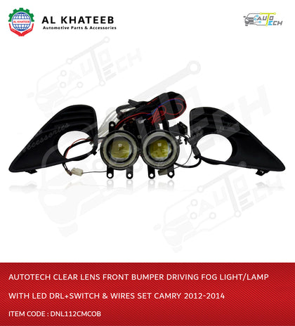 Clear Lens Front Bumper Driving Fog Light/Lamp With LED Drl+Switch & Wires Set Camry 2012-2014