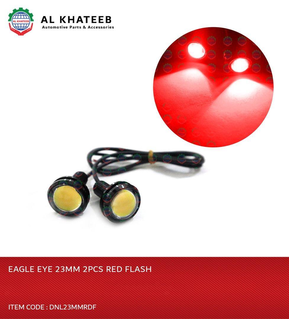 Motorcycle Eagle Eye Headlights Red Flash Daytime Running Lights Signal Lights Fog Lights, 2Pcs 23Mm
