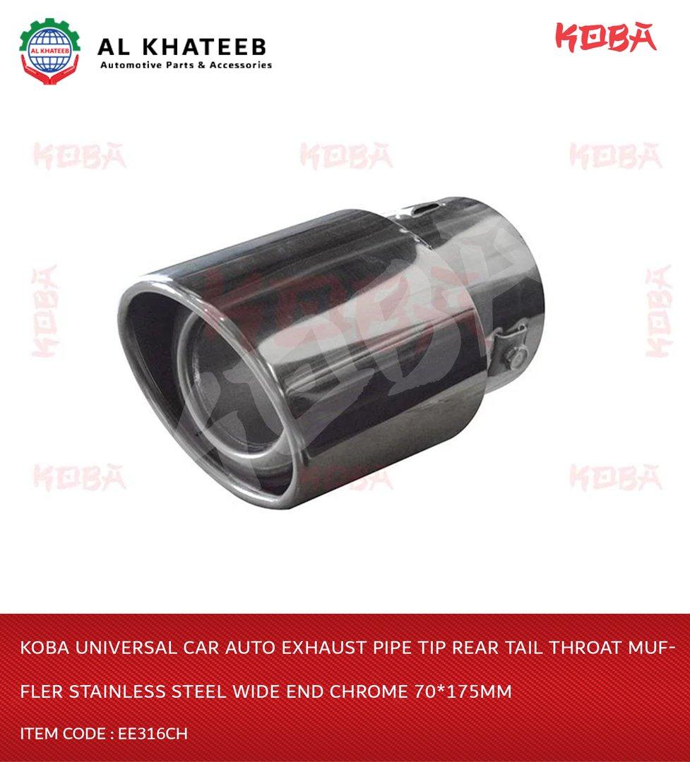 Universal Car Auto Exhaust Pipe Tip Rear Tail Throat Muffler Stainless Steel Wide End Chrome 70*175Mm