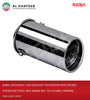 Universal Car Exhaust Extension Pipe Round Stainless Steel Wih Inner Net 76*145Mm, Chrome
