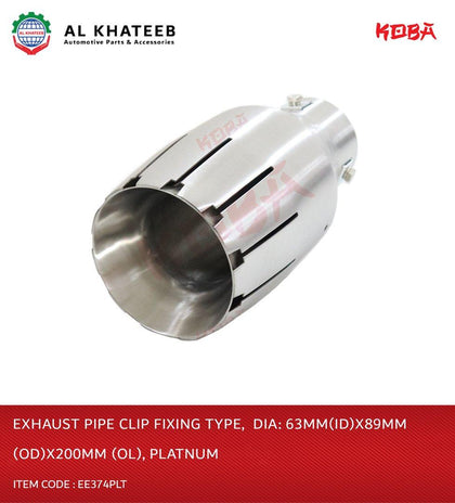 Koba Universal Car Platinum Exhaust Pipe Clip Type 63Mmx89Mmx200Mm