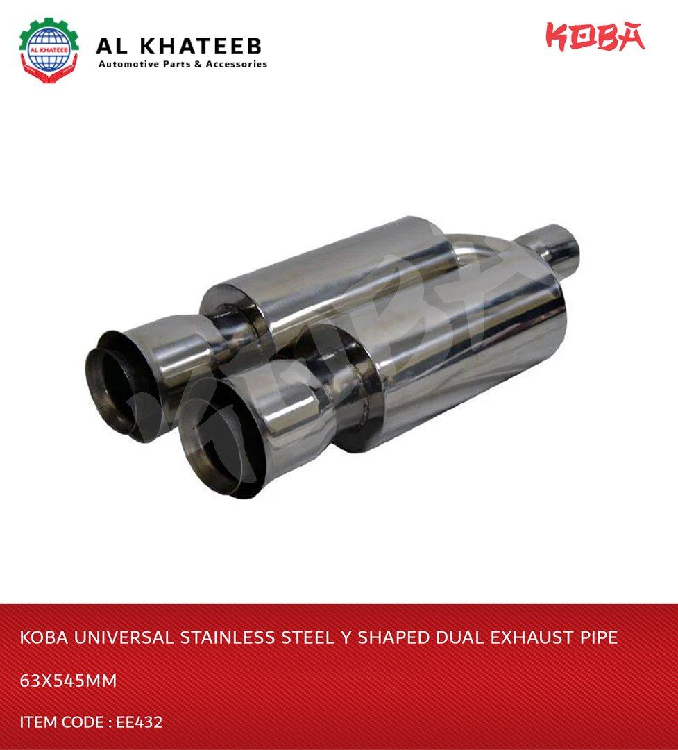 Universal Stainless Steel Y Shaped Dual Exhaust Pipe 63X545Mm