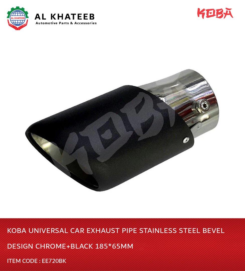 Universal Car Exhaust Pipe Stainless Steel Bevel Design Chrome+Black 185*65MM