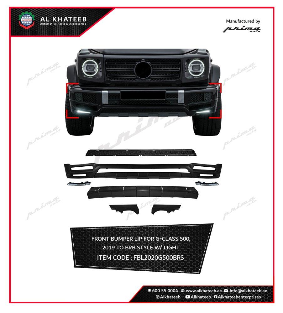 Front Bumper Lip For G-Class G500 2019 Style With Light